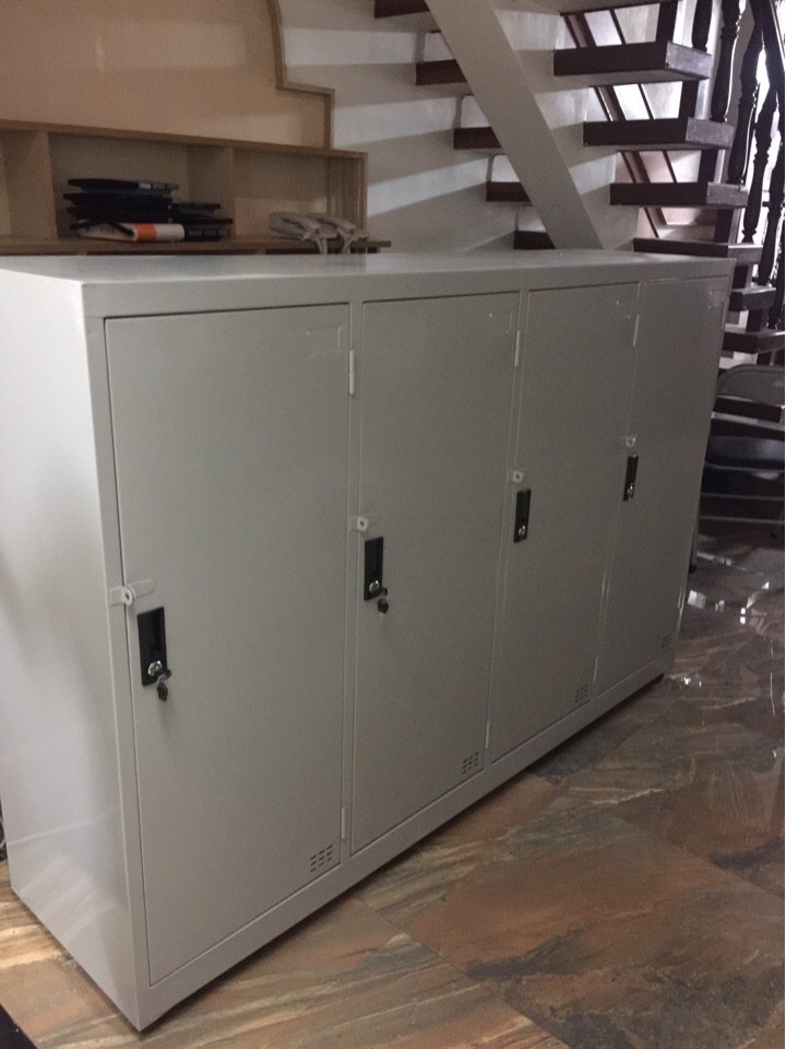 THANH LÝ TỦ KỆ HỒ SƠ SẮT NẰM 180x120 MÀU XÁM CÓ KHÓA